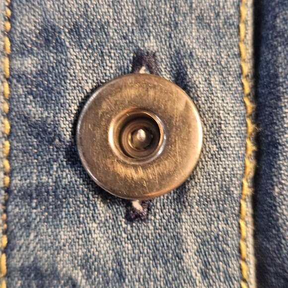 Free People Women Beau Ruffle Midi Western Dress Blue M Cowgirl Boho Cottagecore - Picture 9 of 14